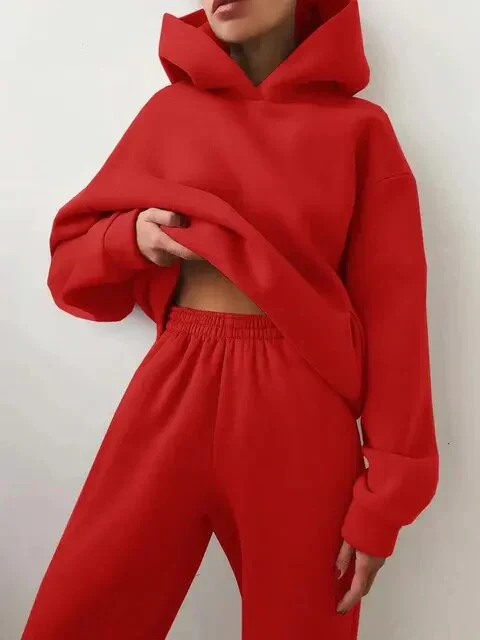 Indigo farbenes set aus kapuzenpullover und jogginghose für damen - Image 8
