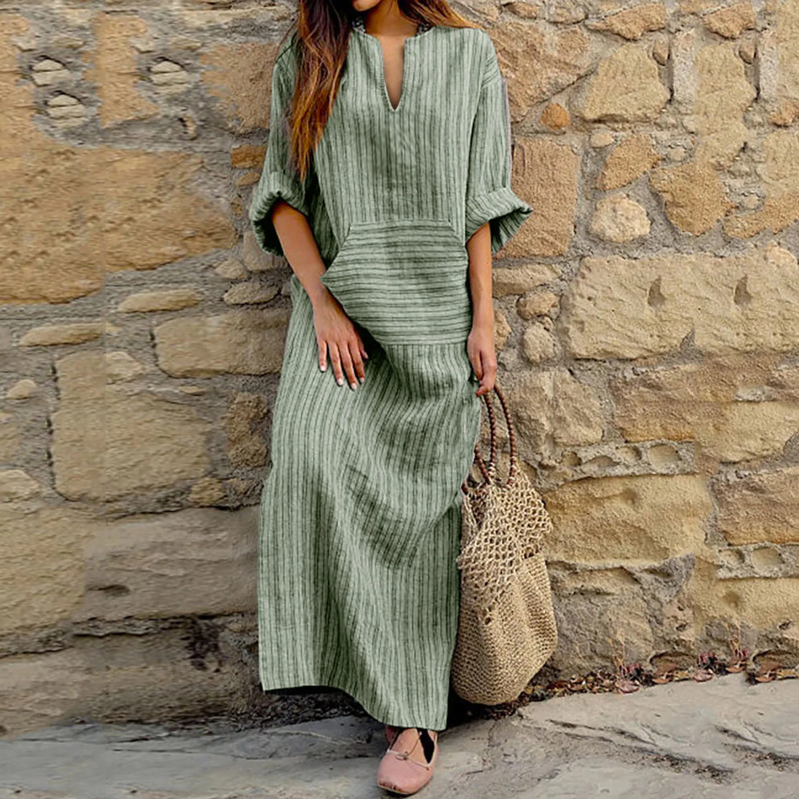 Ingeborg™ | Gestreiftes Vintage-Maxikleid - Image 4