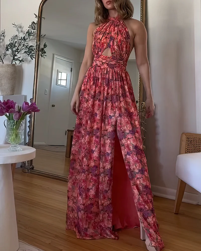 Isa Luna | Rückenfreies Maxikleid mit Blumenprint - Image 2