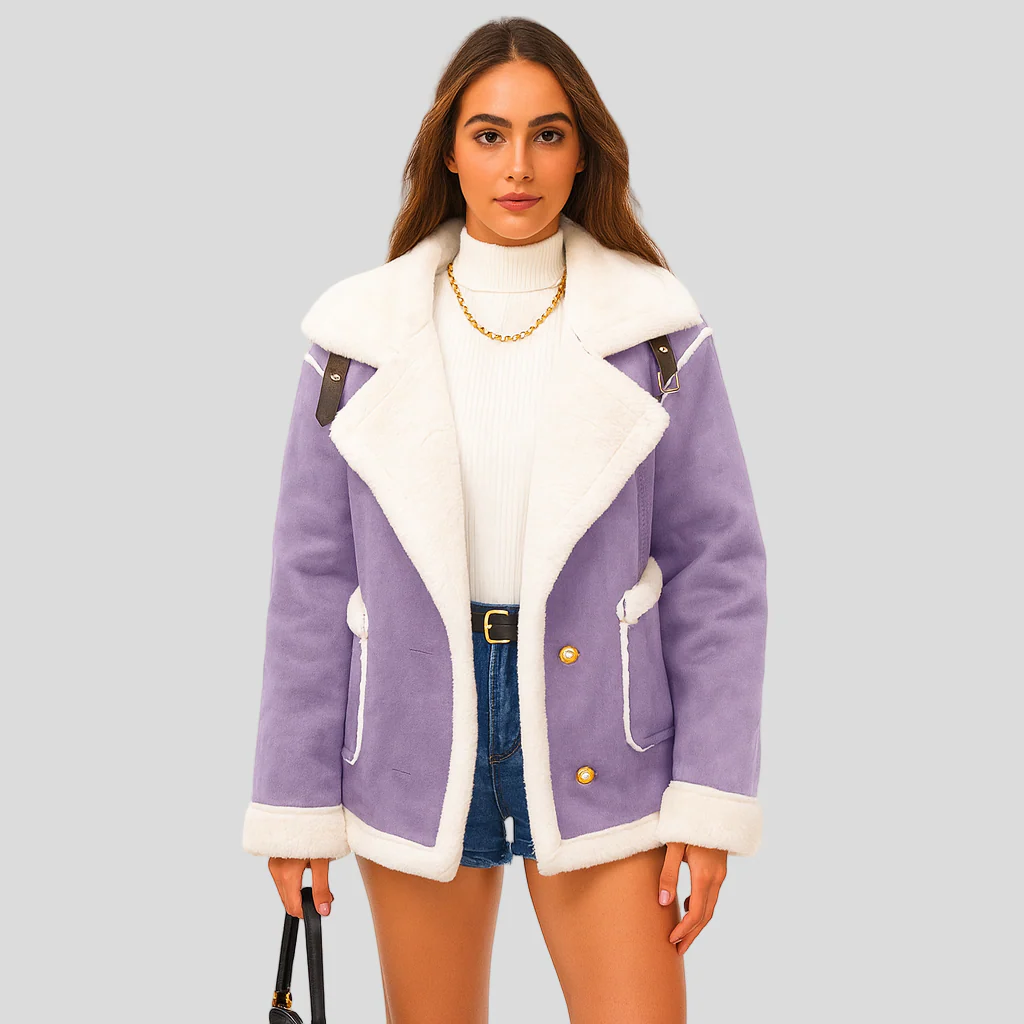 Isabella | Plüschige Winterjacke mit Knopfverschluss und Revers - Image 4