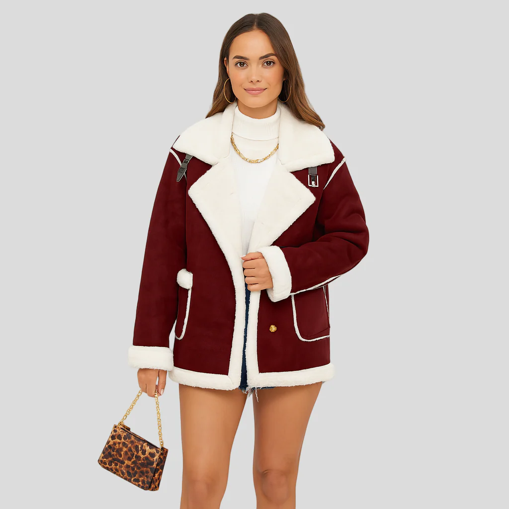 Isabella | Plüschige Winterjacke mit Knopfverschluss und Revers - Image 5