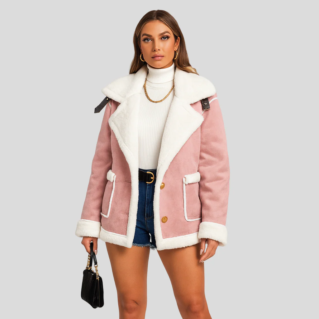 Isabella | Plüschige Winterjacke mit Knopfverschluss und Revers - Image 6