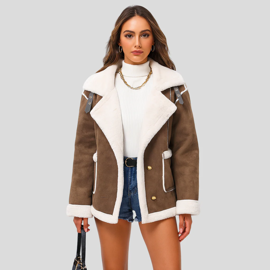 Isabella | Plüschige Winterjacke mit Knopfverschluss und Revers - Image 7