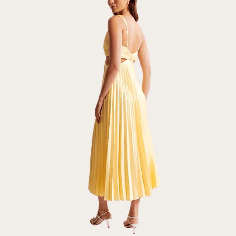 Isadora Plissierte Lange Kleid
