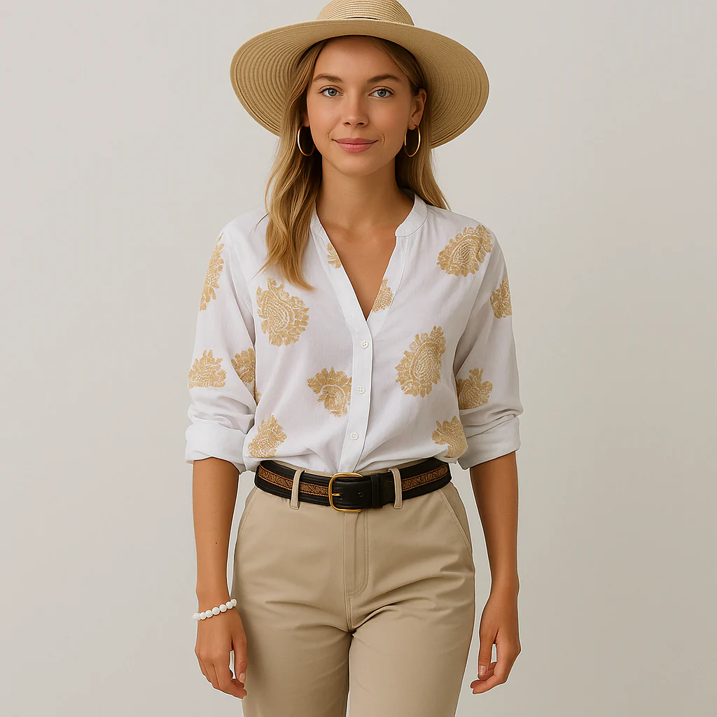 Isla Bohemian Chic Sommerbluse – Lange Ärmel Top - Image 2