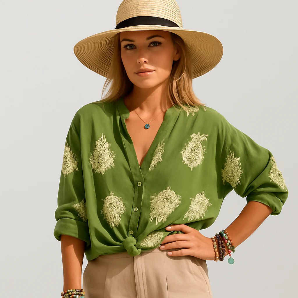 Isla Bohemian Chic Sommerbluse – Lange Ärmel Top - Image 4