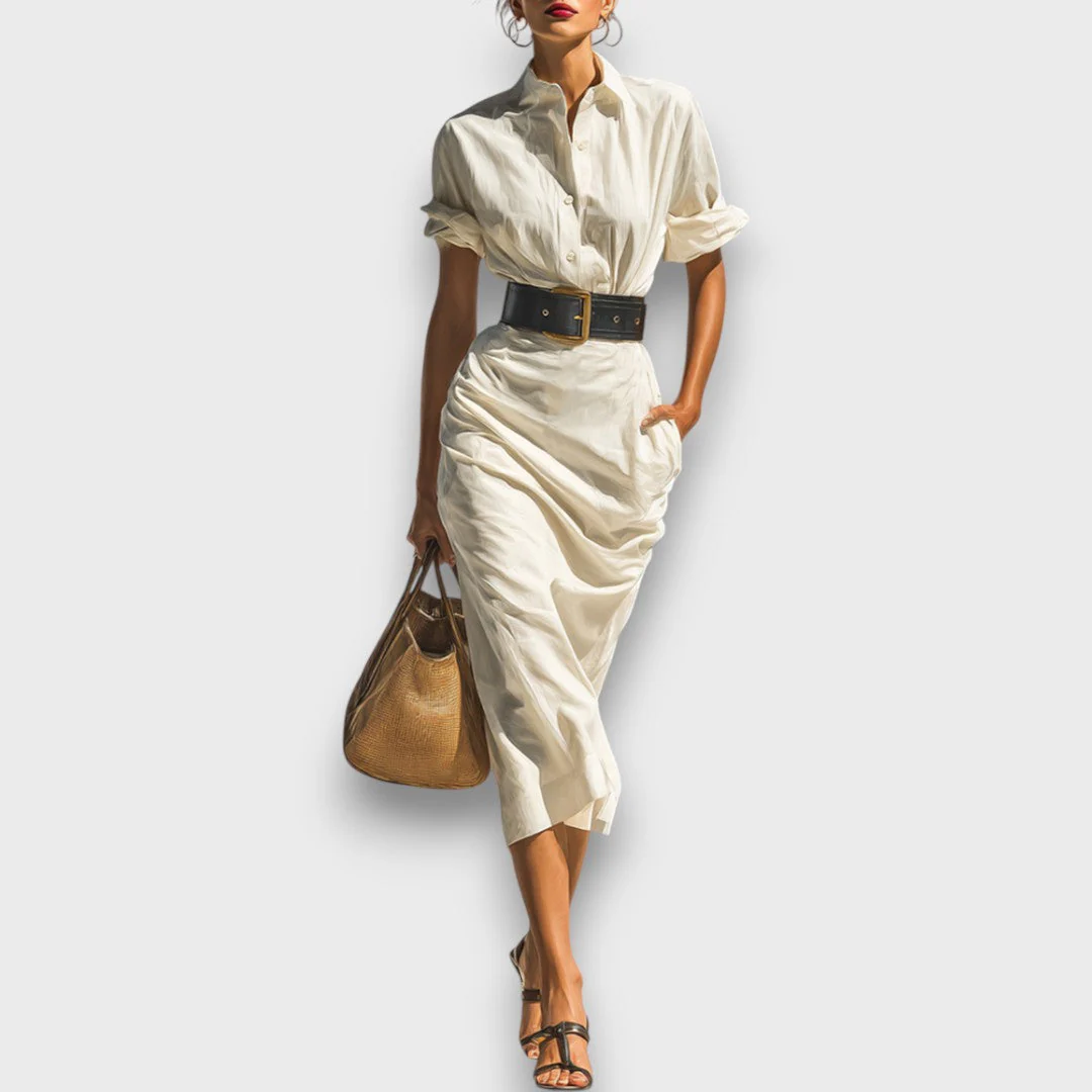 Isolde – Midi-Kleid mit kurzen Ärmeln