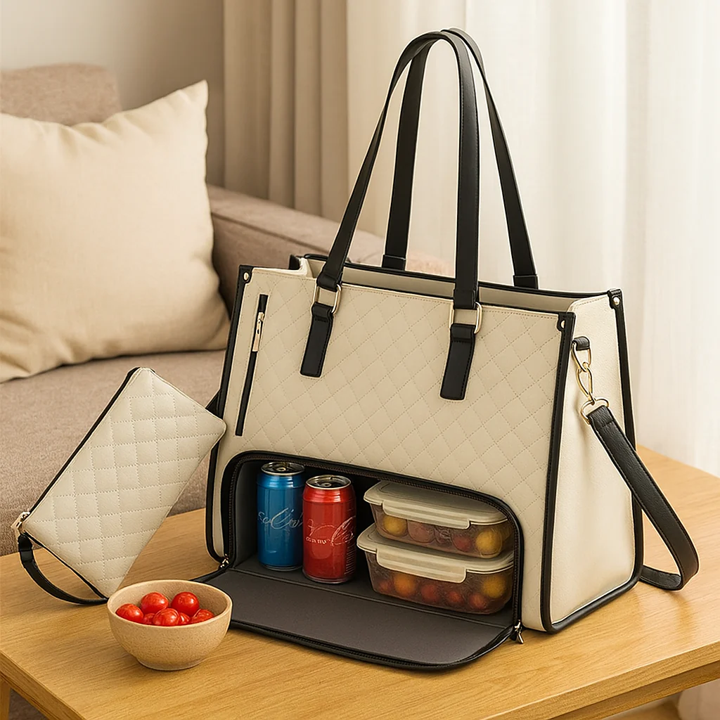 Isolierte 2-in-1-Lunch- und Reisetasche – Auslaufsichere Kühltasche mit Staufach - Image 4