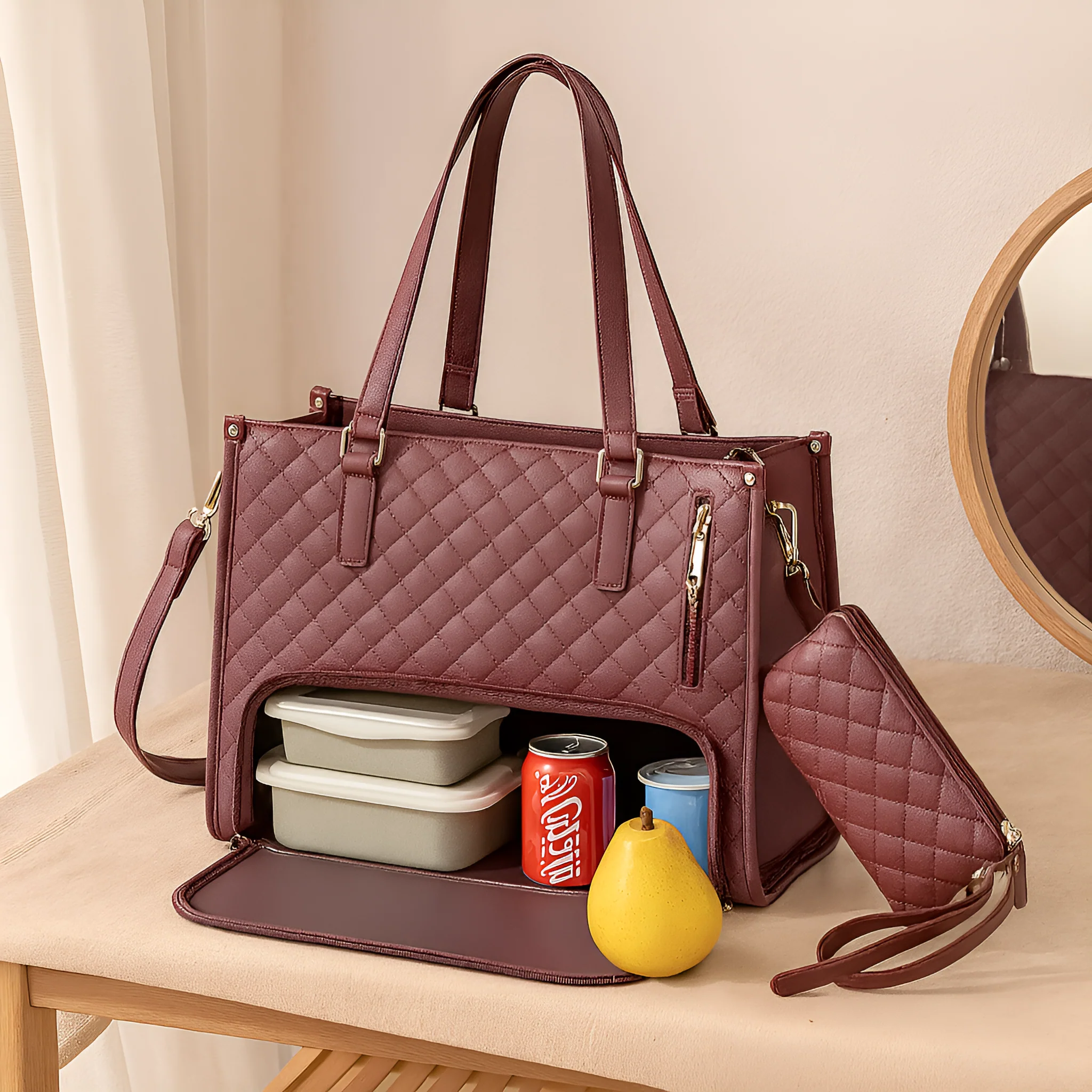 Isolierte 2-in-1-Lunch- und Reisetasche – Auslaufsichere Kühltasche mit Staufach - Image 6