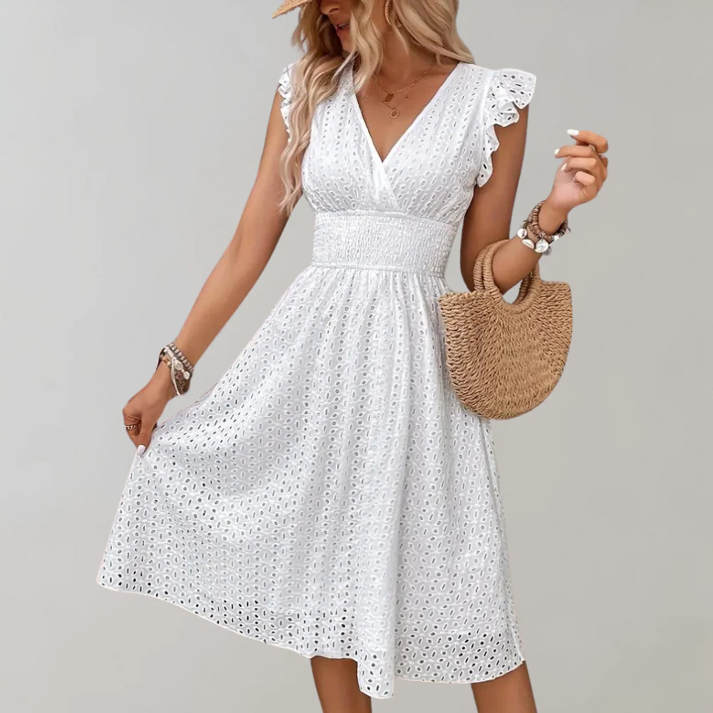 Iyana | Kurzes weißes Kleid Ideal für den Sommer - Image 4