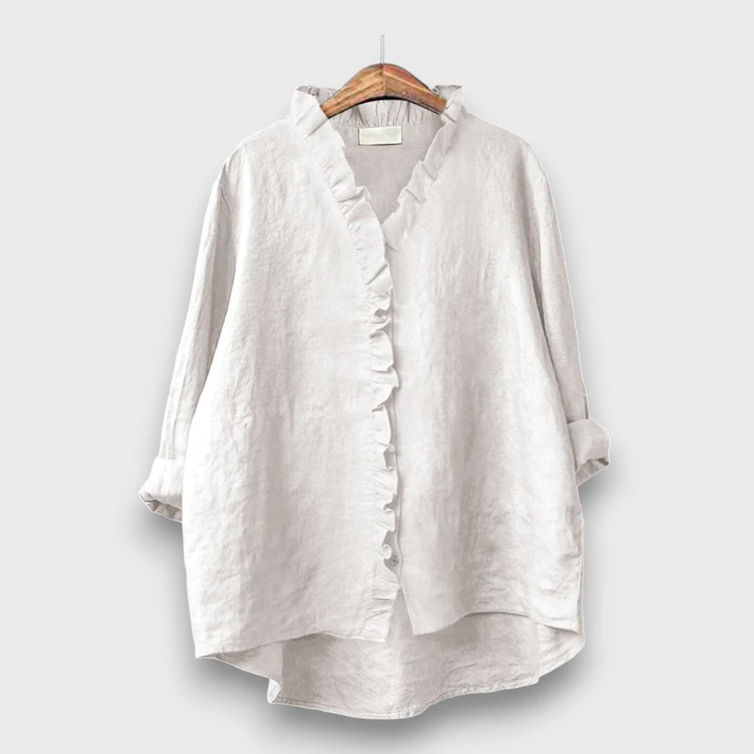 Jagina – Lockere Bluse mit Volantkante