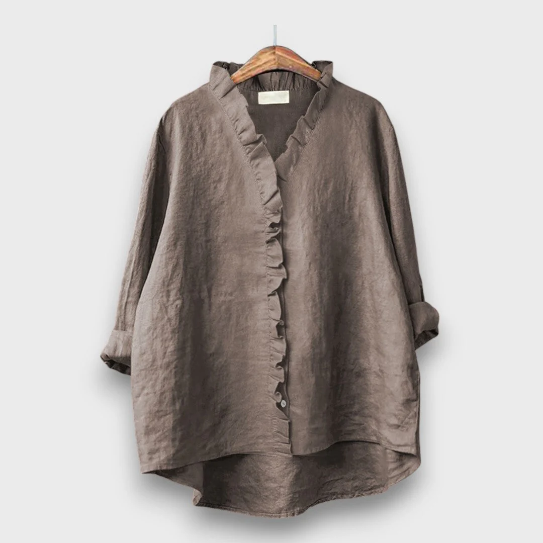 Jagina – Lockere Bluse mit Volantkante - Image 3