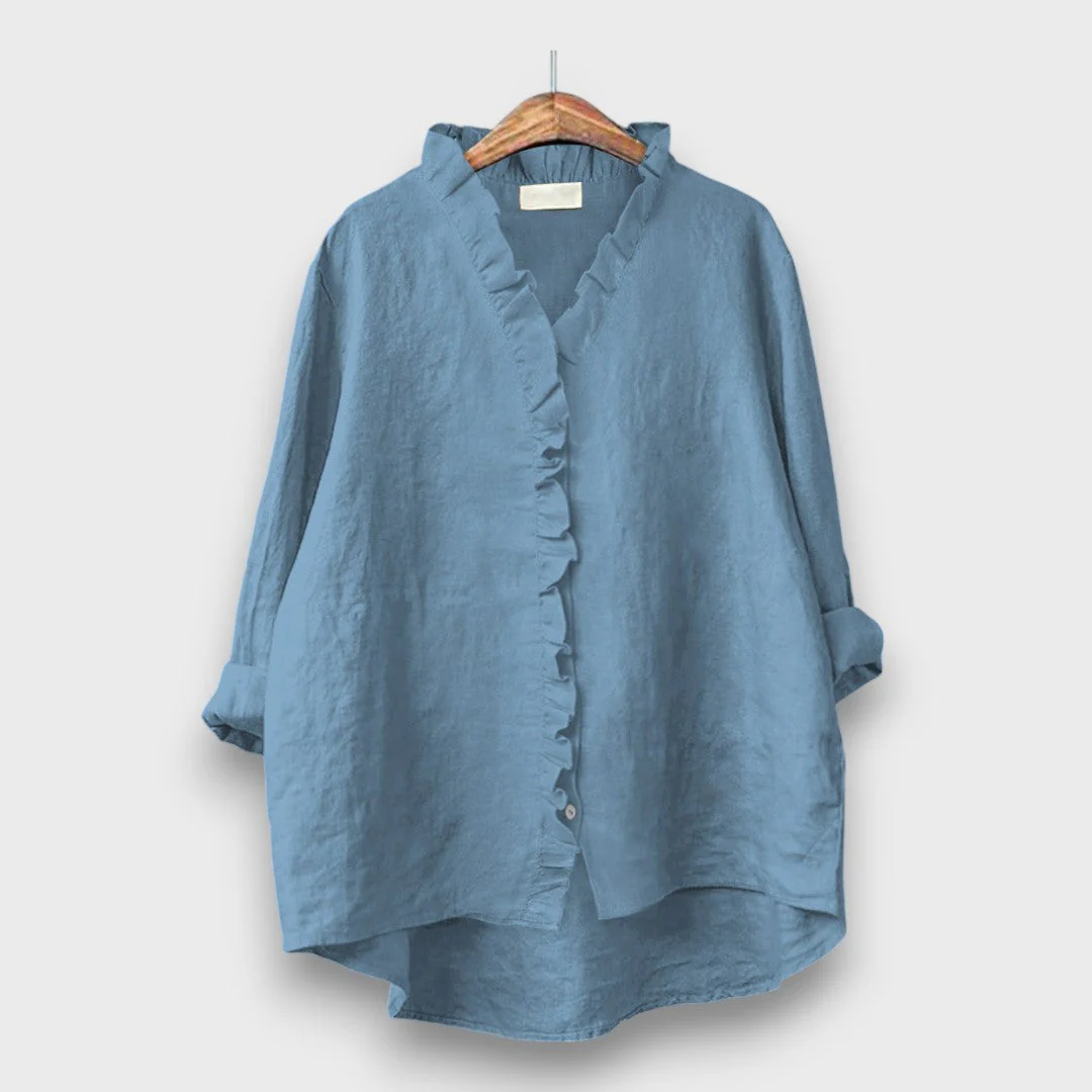 Jagina – Lockere Bluse mit Volantkante - Image 4