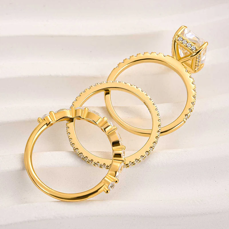 Jaily 3-teiliges Set von Hochzeitsringen | Gold - Image 2