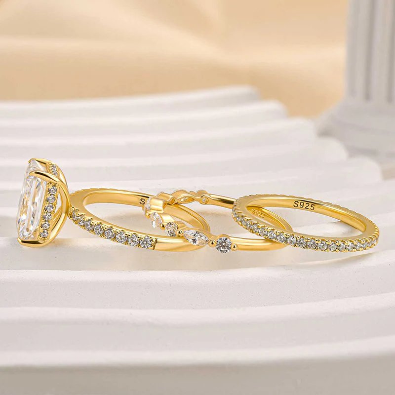 Jaily 3-teiliges Set von Hochzeitsringen | Gold - Image 3