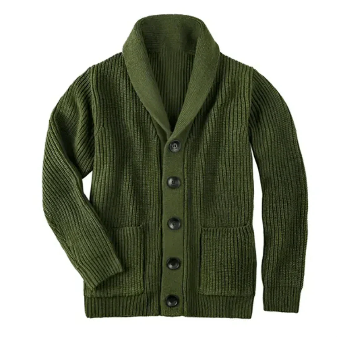 Japheth Gerippte Strickjacke mit Kragen - Image 2