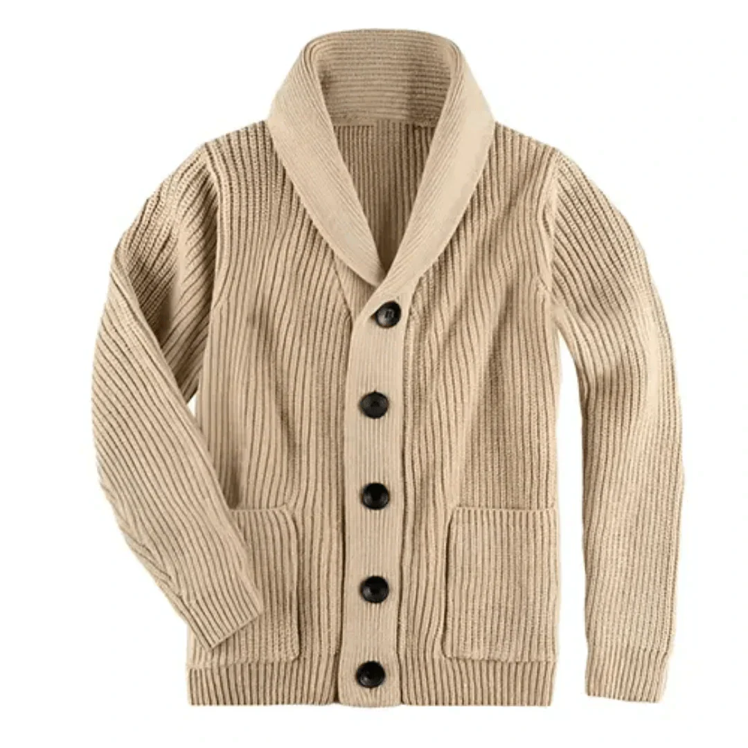 Japheth Gerippte Strickjacke mit Kragen - Image 3
