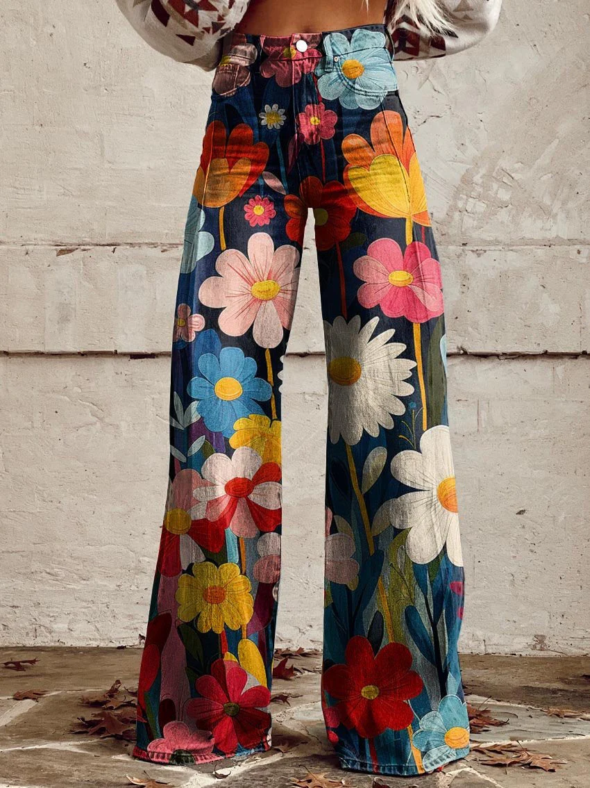 Jenny | Moderne elegante Hosen mit Blumendruck - Image 2