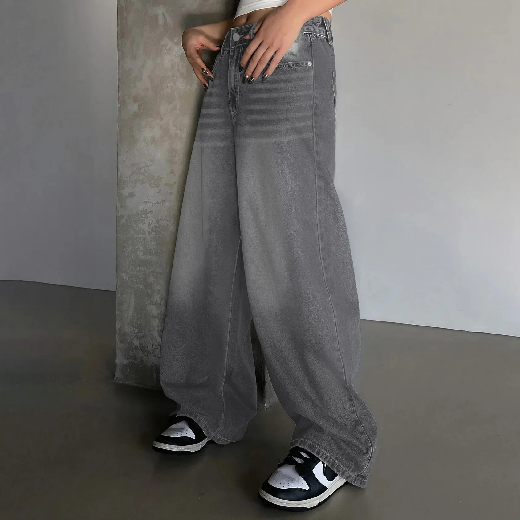 Jessika | Weite Baggy Jeans mit Mittelhohem