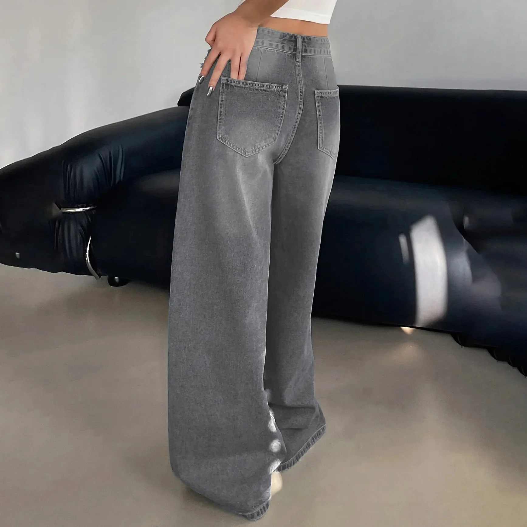 Jessika | Weite Baggy Jeans mit Mittelhohem - Image 3