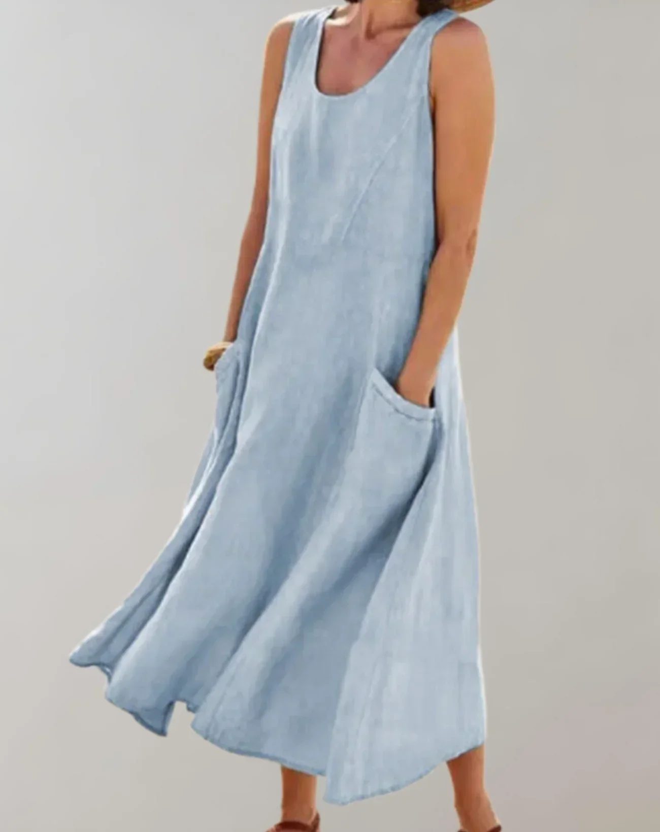 Jolie – Ärmelloses Midikleid aus Baumwollleinen - Image 8