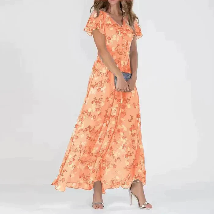 Josephine - Langes Sommerkleid mit floralem Muster