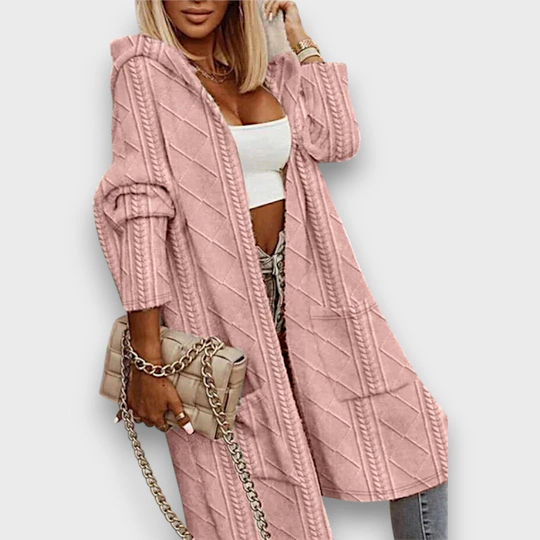 Jovina – Langer Cardigan mit Kapuze
