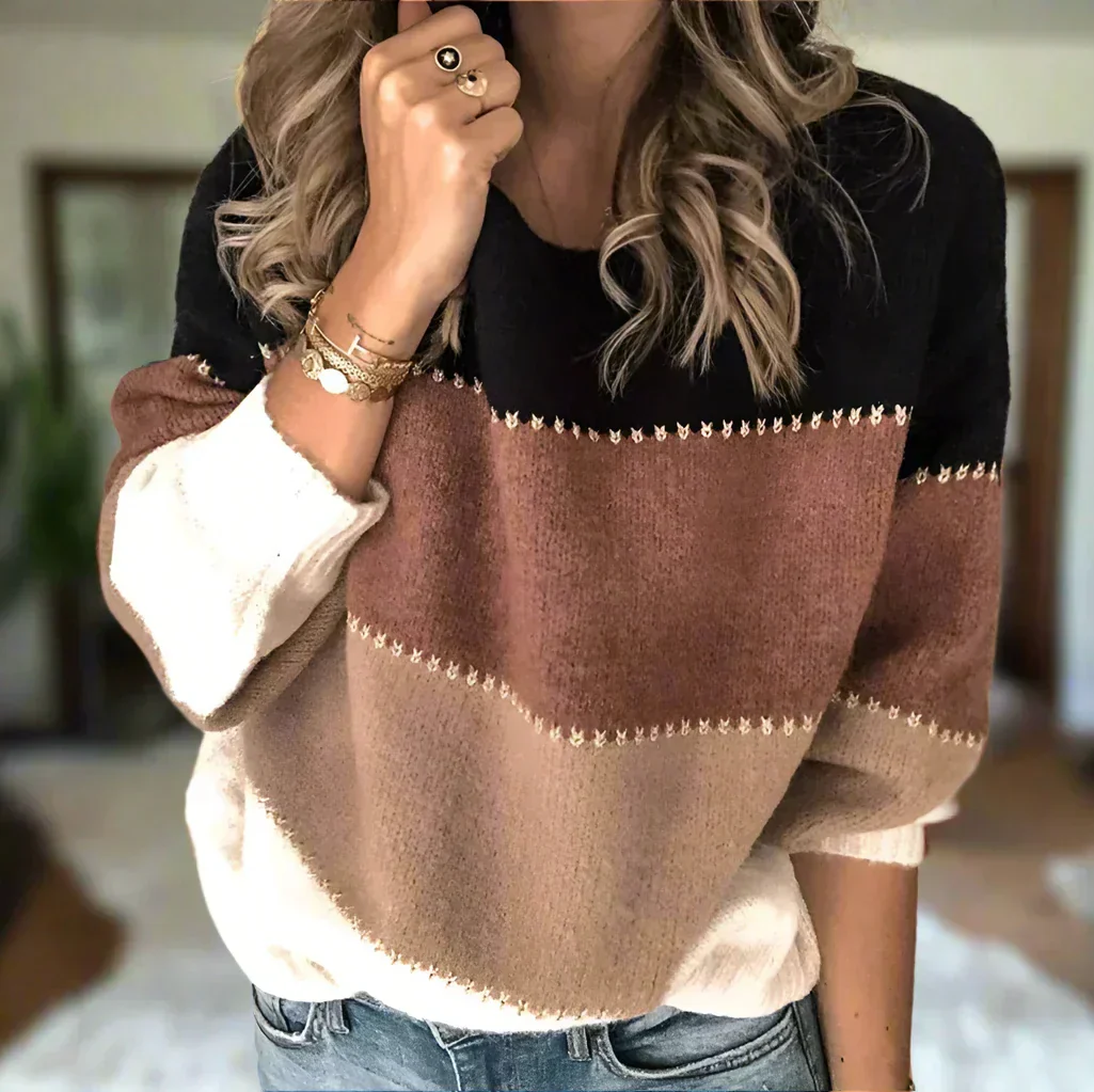 JUDITH - GESTREIFTER STRICKPULLOVER