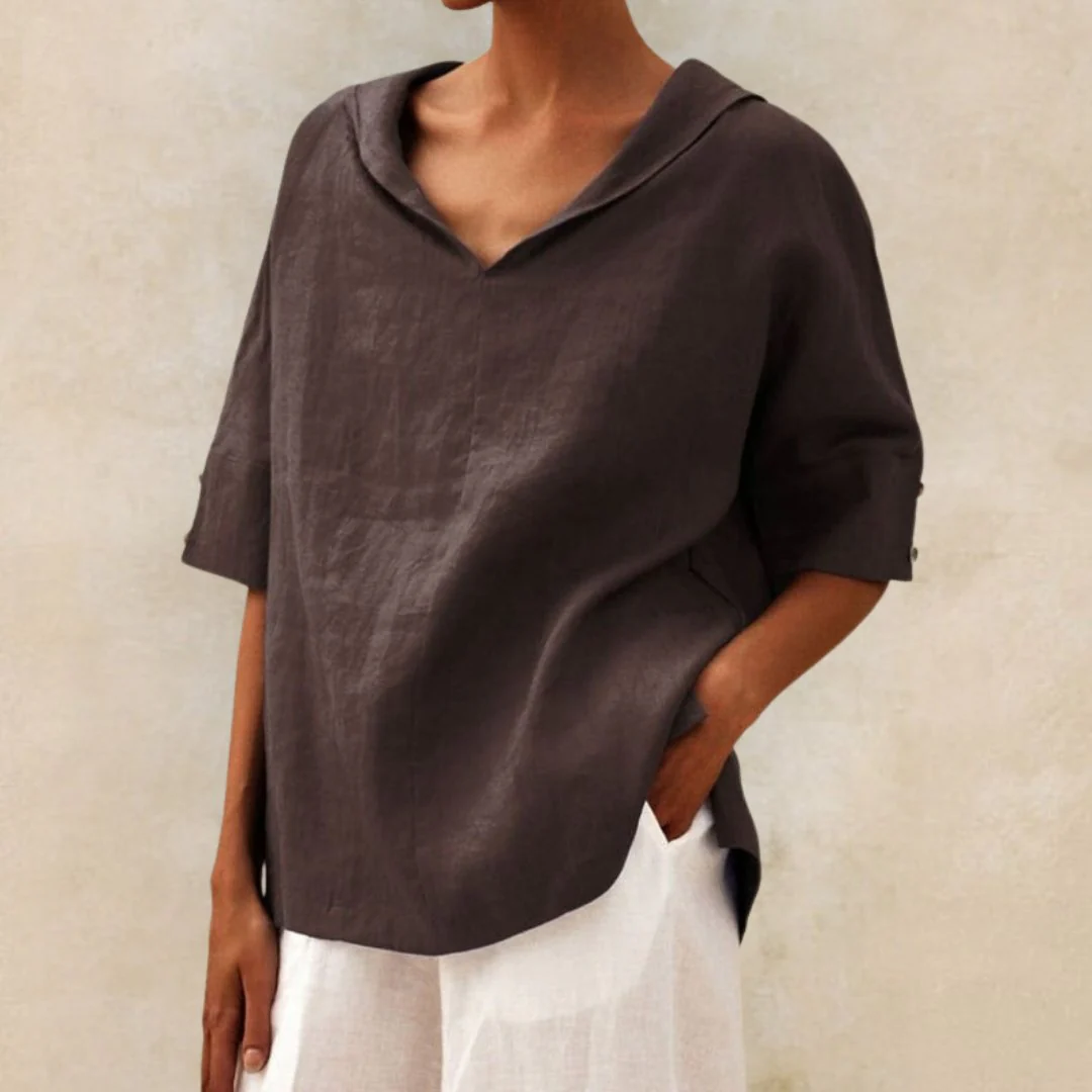Julia | Leinen Sommer Atmungsaktives Hemd - Image 7