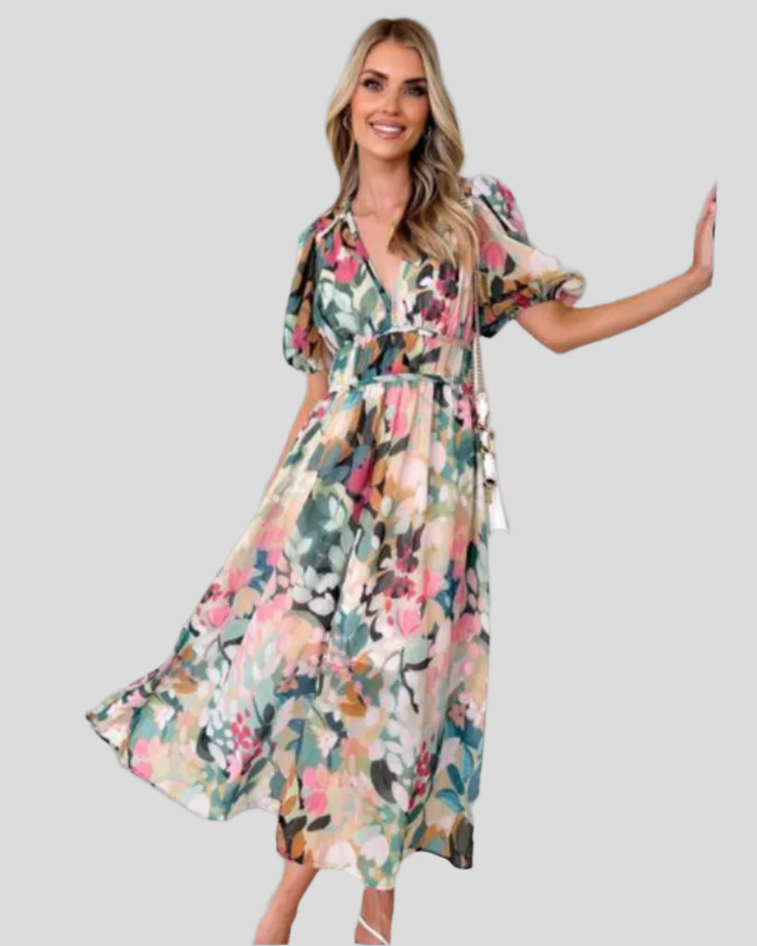 Juliette – Blumenmuster Midikleid für zeitlosen Alltagsstil - Image 2