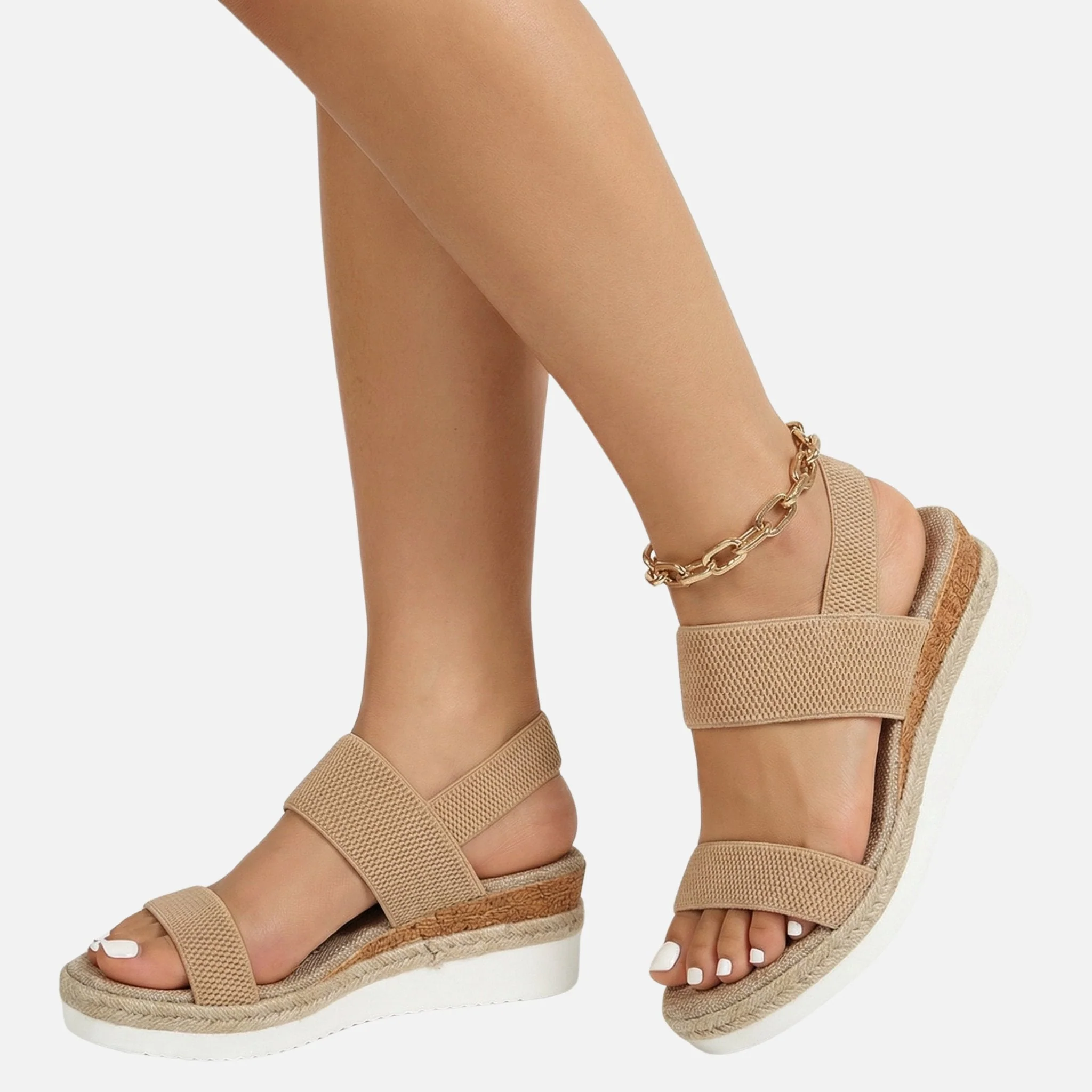Dagmar | Damen Jute Plateausandalen Espadrille-Stil – Jute Plateau Espadrilles - Image 2