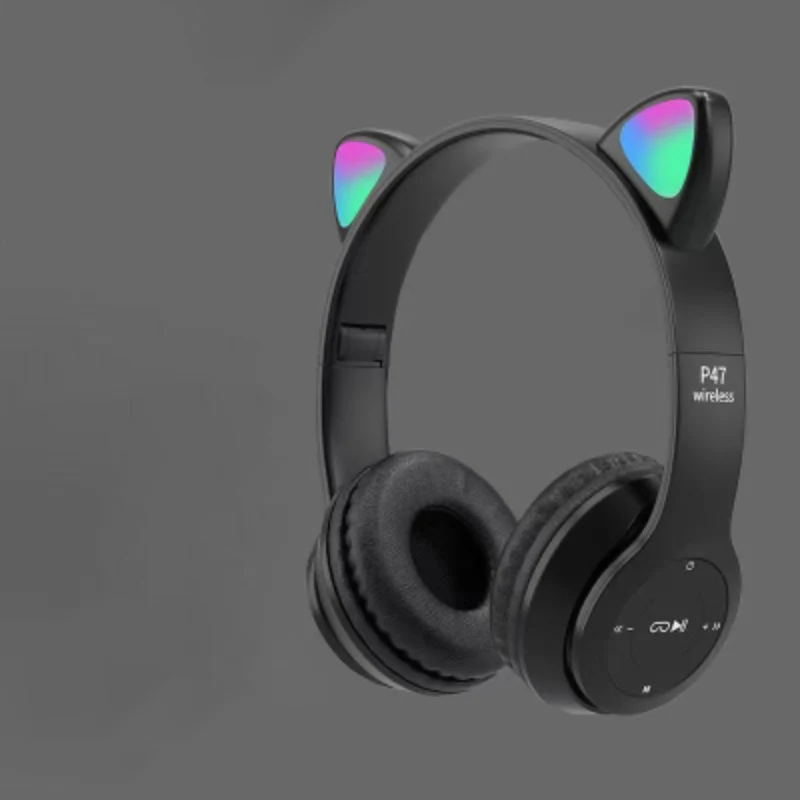 Kabellose LED Katzenohr-Kopfhörer mit Bluetooth und integriertem Mikrofonsteuerung