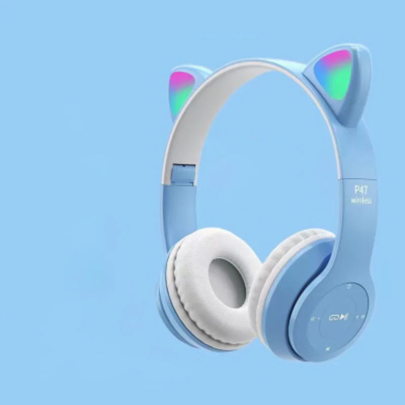 Kabellose LED Katzenohr-Kopfhörer mit Bluetooth und integriertem Mikrofonsteuerung - Image 4