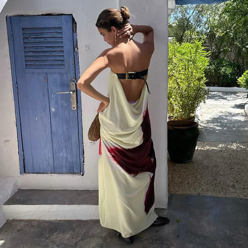 Kaeli | Bandeau-Maxikleid Mit Wasserfallrücken - Image 3