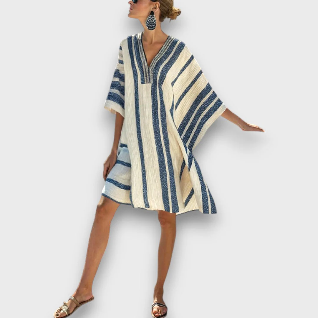 Kalena – Kaftankleid mit maritimen Streifen - Image 3