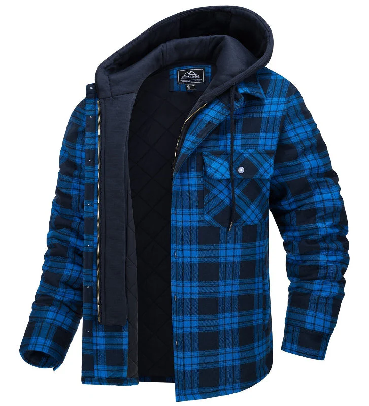 Karierte Winterjacke für Herren mit Stehkragen und windabweisenden Bündchen – perfekt und stylisch für Herbst und Winter - Image 3
