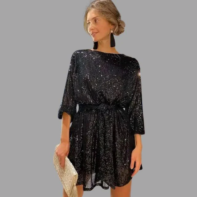 Karolin | Glitzerndes Pailletten Minikleid
