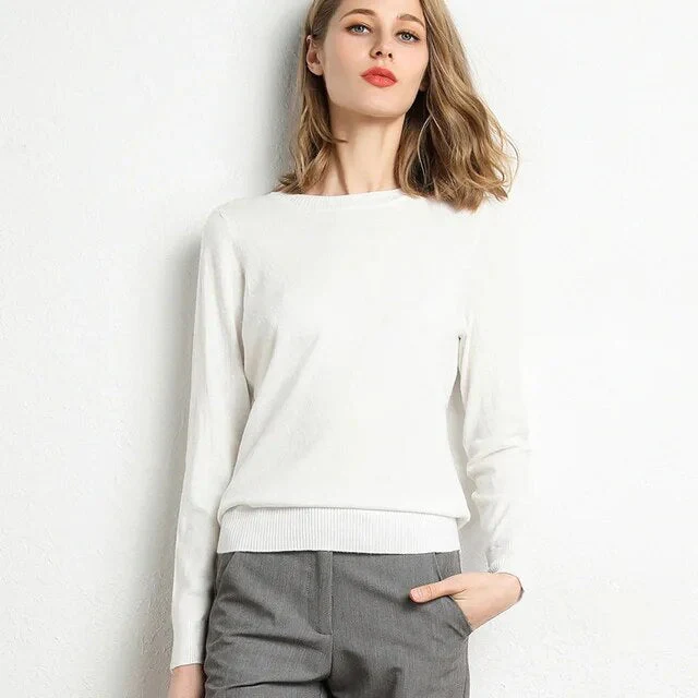 Kaschmir-Pullover für Frauen mit O-Ausschnitt - Image 17