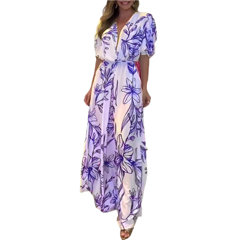 Kate - Blüten Jumpsuit mit breiten Beinen