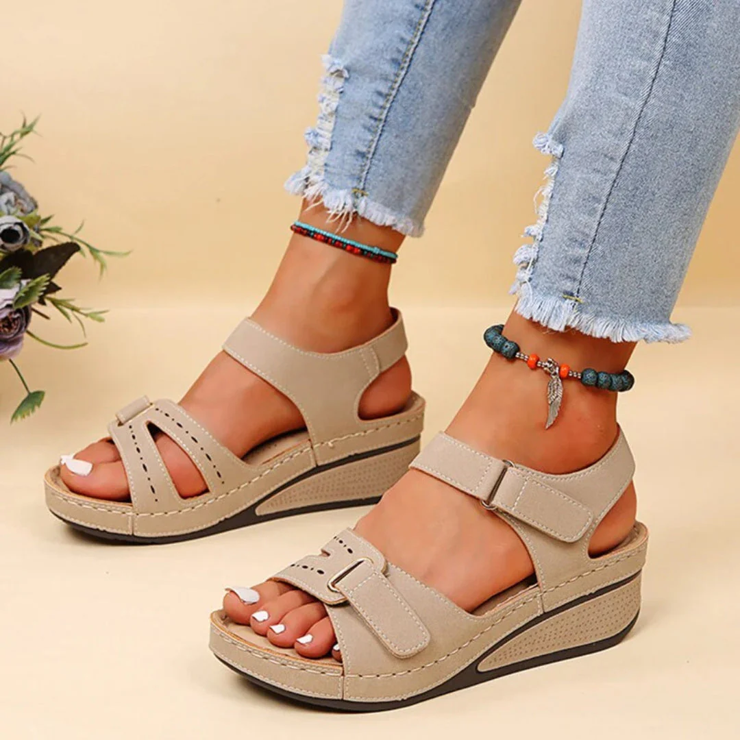Kathrin | Damen Orthopädische Riemen Plattform Sandalen - Image 2