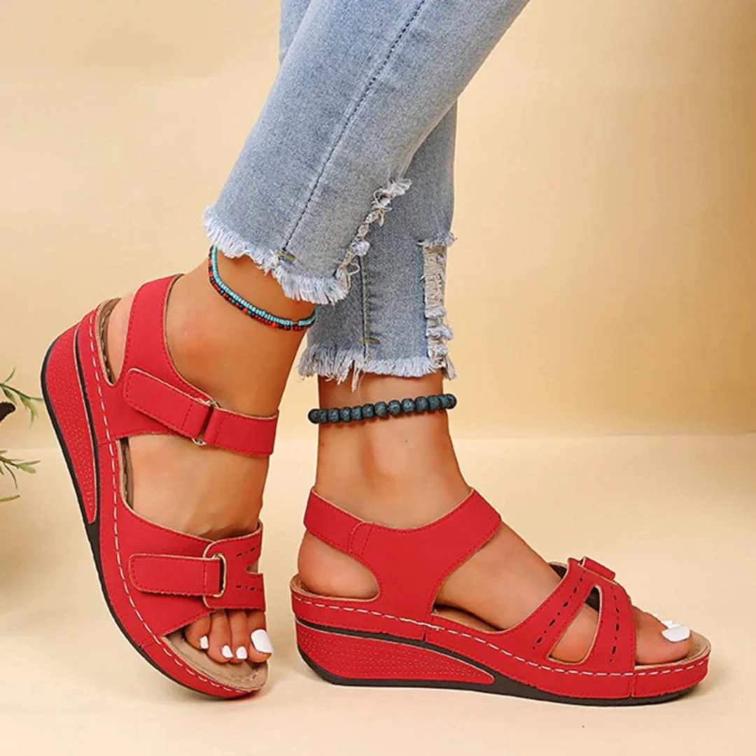Kathrin | Damen Orthopädische Riemen Plattform Sandalen - Image 3
