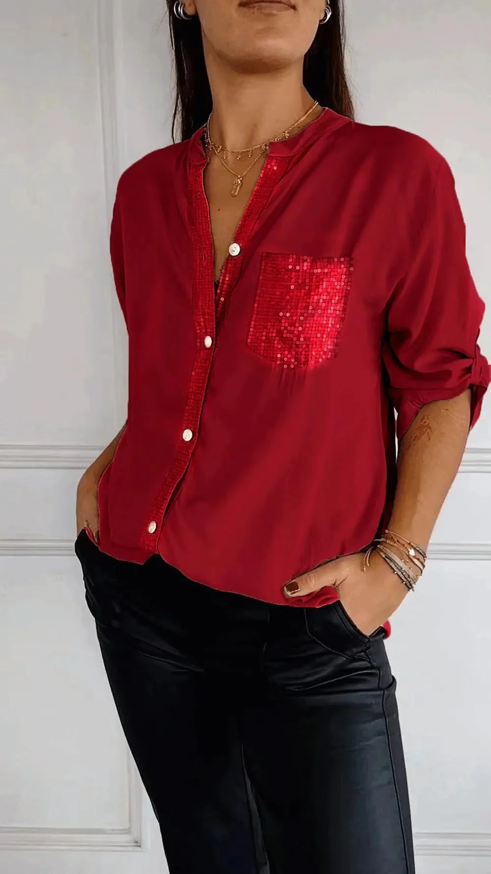 Kathrin | Pailletten bluse - Image 10
