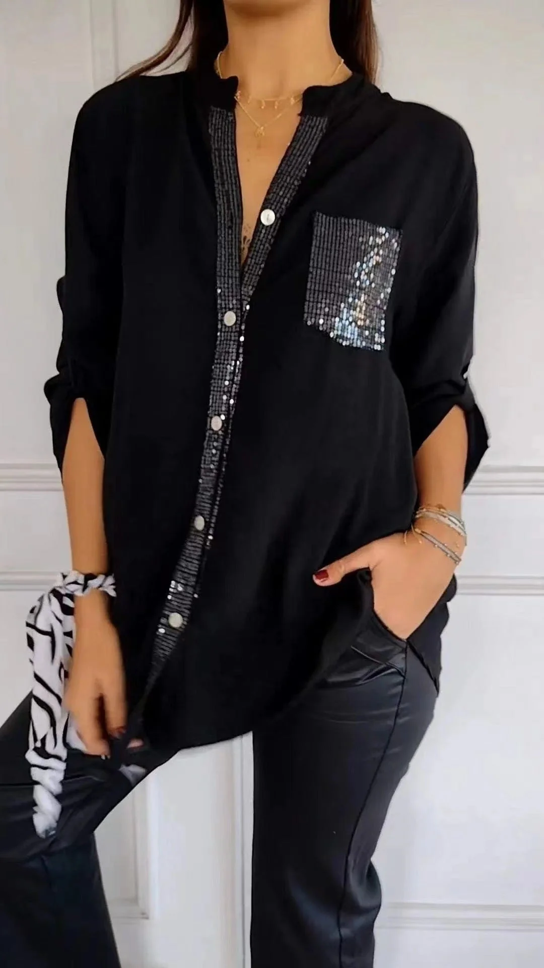 Kathrin | Pailletten bluse - Image 2