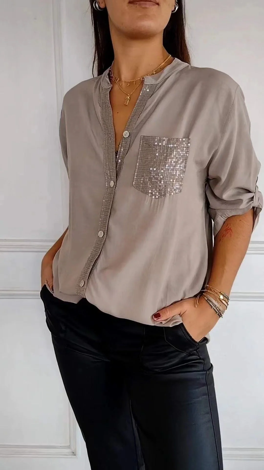 Kathrin | Pailletten bluse - Image 6