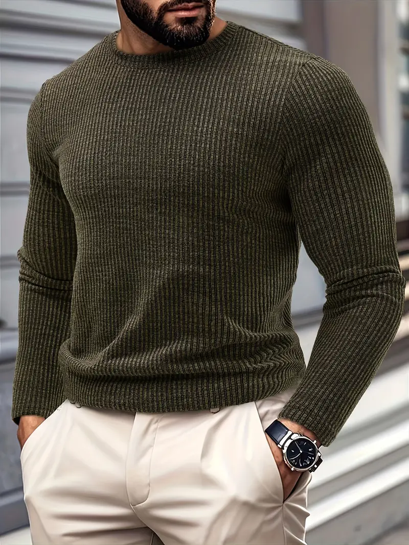 Kaufman – Lässiger Langarm Strick Pullover - Image 7