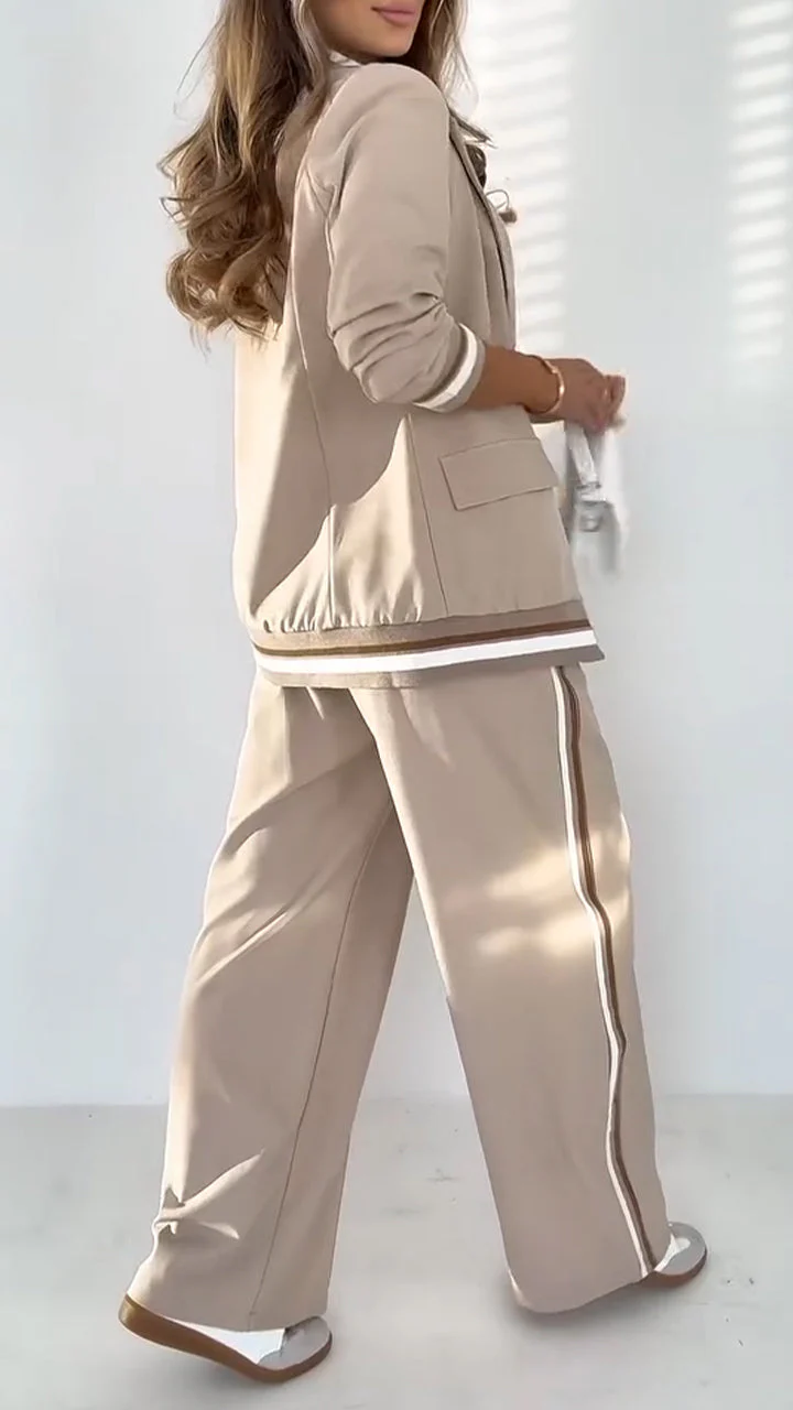 Kayla - Damen Sakko mit Revers in Uni-Farbe und Streifen im Freizeitstil - Image 2