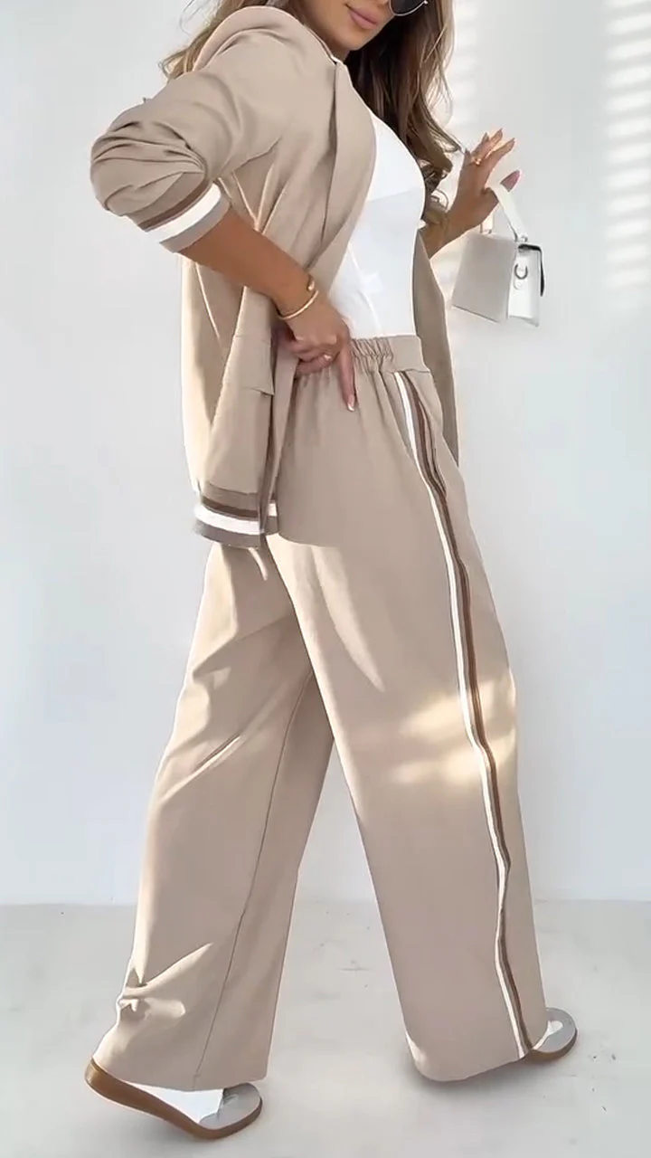 Kayla - Damen Sakko mit Revers in Uni-Farbe und Streifen im Freizeitstil - Image 3