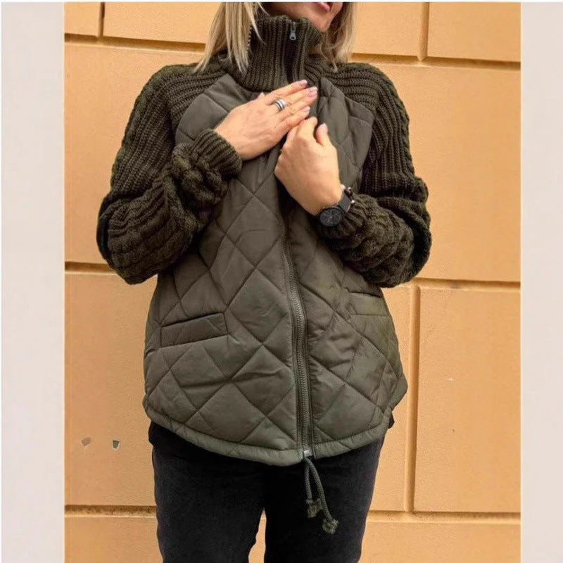 Kayla | Steppjacke Mit Strickärmeln Und Reißverschluss - Image 2