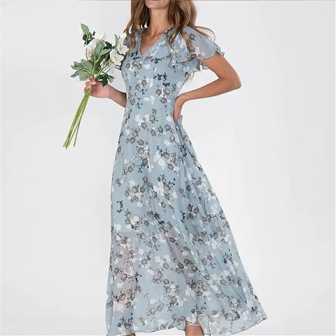 Kaylee | Maxi-Kleid mit Floral-Design und Flatterärmeln - Image 3
