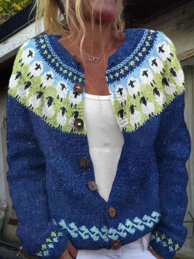 Kaylyn | Vintage Isländische Strickjacke
